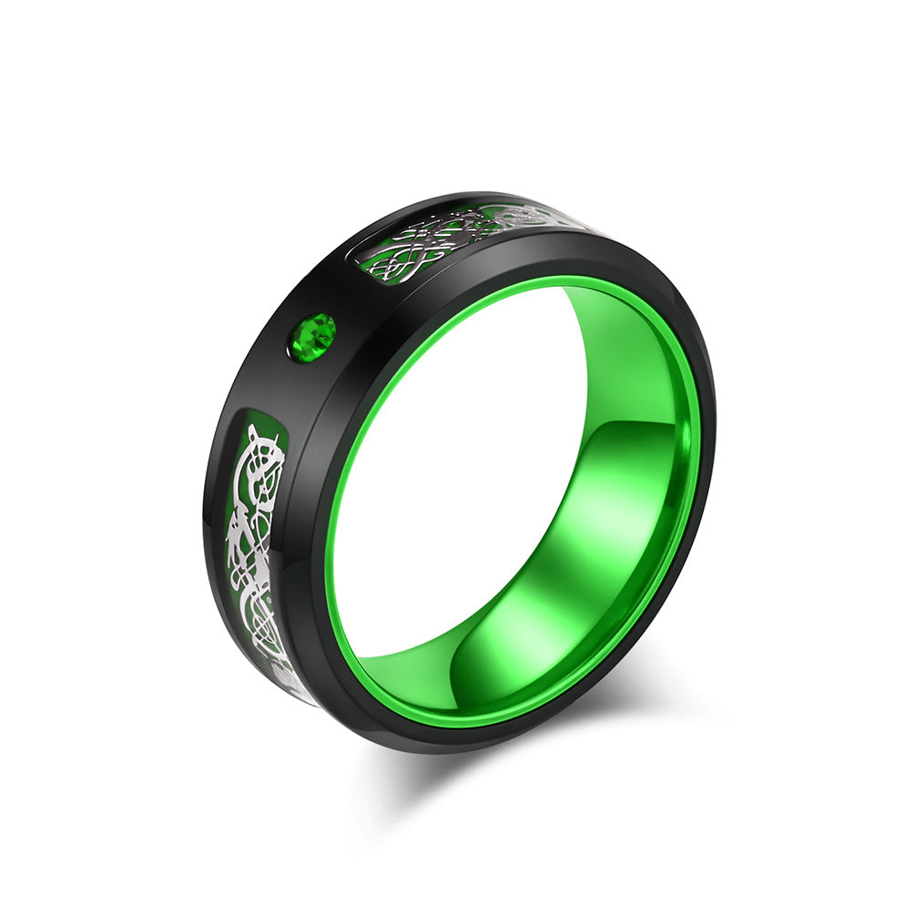 Wholesale Titanium steel inlaid aluminum ring